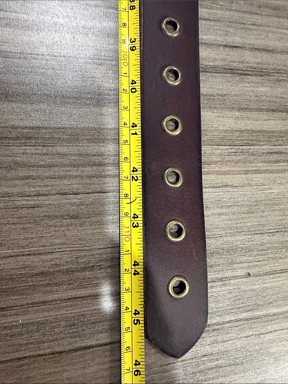 Frye Brown Leather Grommet Belt with Brass Buckle - Picture 6 of 6